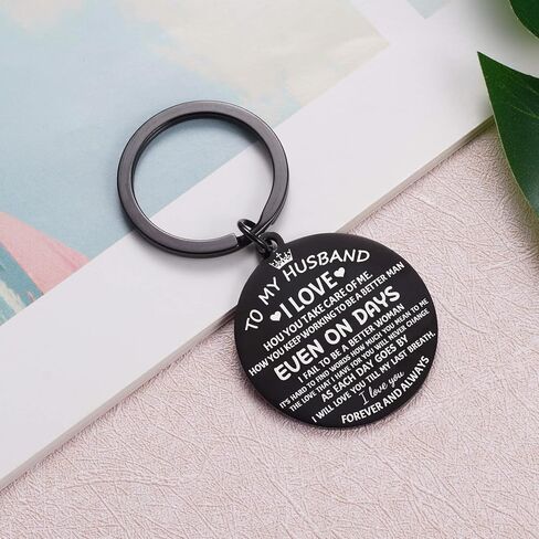 Aesnefe to My Husband Keychain from Wife I Love You Gift for Hubby Spouse Valentines Day Keyring Gifts for Him Men Jewelry for Anniversary Engagement Wedding Birthday Christmas in Saudi Arabia