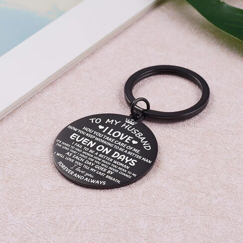 Aesnefe to My Husband Keychain from Wife I Love You Gift for Hubby Spouse Valentines Day Keyring Gifts for Him Men Jewelry for Anniversary Engagement Wedding Birthday Christmas in Saudi Arabia