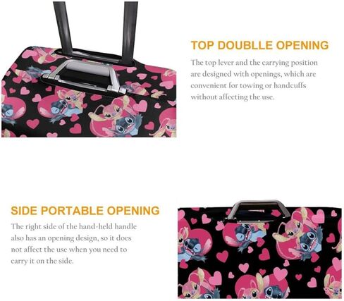 ISUNIET حقيبة السفر الغطاء الواقي حقيبة الجذع قابل للغسل غطاء الأمتعة المرنة يناسب 18 "-32" حقيبة حامي الأمتعة مع سحاب مخفي هدايا للنساء الفتيات لطيف 18 متوسطة in Kuwait