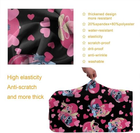 ISUNIET حقيبة السفر الغطاء الواقي حقيبة الجذع قابل للغسل غطاء الأمتعة المرنة يناسب 18 "-32" حقيبة حامي الأمتعة مع سحاب مخفي هدايا للنساء الفتيات لطيف 18 متوسطة in Kuwait