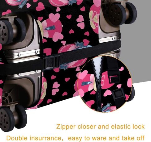 ISUNIET حقيبة السفر الغطاء الواقي حقيبة الجذع قابل للغسل غطاء الأمتعة المرنة يناسب 18 "-32" حقيبة حامي الأمتعة مع سحاب مخفي هدايا للنساء الفتيات لطيف 18 متوسطة in Kuwait