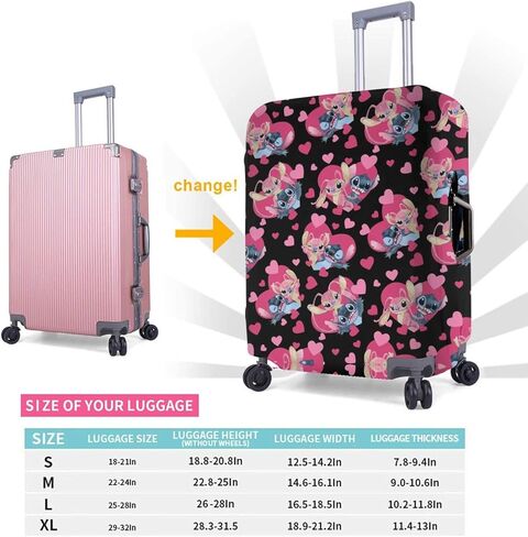 ISUNIET حقيبة السفر الغطاء الواقي حقيبة الجذع قابل للغسل غطاء الأمتعة المرنة يناسب 18 "-32" حقيبة حامي الأمتعة مع سحاب مخفي هدايا للنساء الفتيات لطيف 18 متوسطة in Kuwait