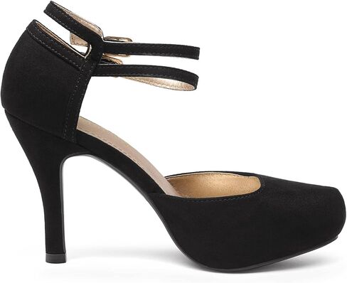 DREAM PAIRS Office-02 Women's Classy Mary Jane Double Ankle Strap Almond Toe High Heel Pumps New in Kuwait