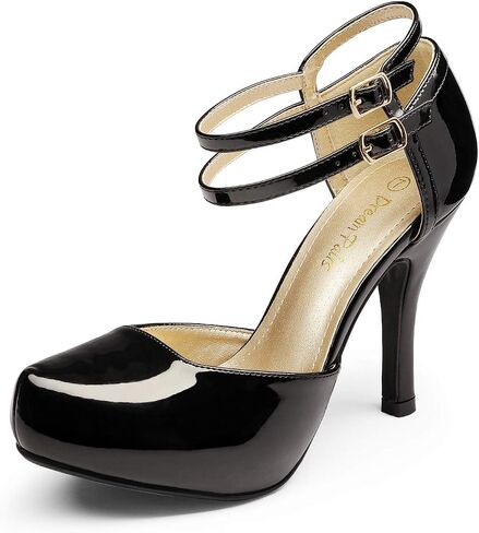 DREAM PAIRS Office-02 Women's Classy Mary Jane Double Ankle Strap Almond Toe High Heel Pumps New in Kuwait