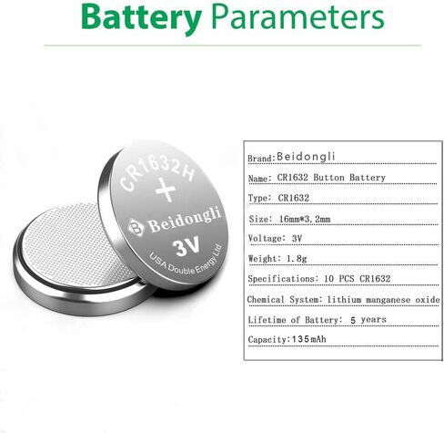 Beidongli CR1632 3 Volt Lithium Coin Cell Battery (20 Batteries)【5-Years Warranty】 in Kuwait