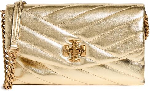 سلسلة محفظة نسائية من Tory Burch Kira Chevron معدنية، ذهبية، مقاس واحد in Saudi Arabia