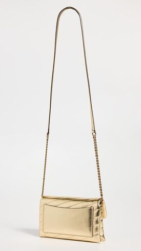 سلسلة محفظة نسائية من Tory Burch Kira Chevron معدنية، ذهبية، مقاس واحد in Saudi Arabia