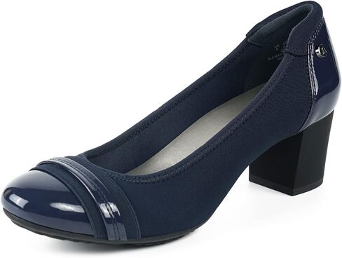 JENN ARDOR Chunky Block Pumps for Women Slip On Low Heel Closed Round Toe Dress Shoes Classic Mid Square Shoes Wedding Party Office Lady Shoes 2 inch in Kuwait