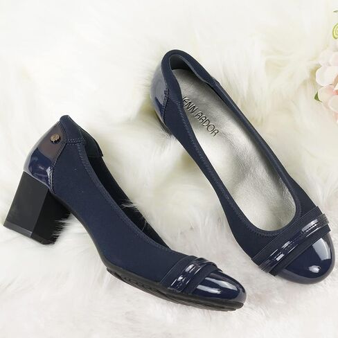 JENN ARDOR Chunky Block Pumps for Women Slip On Low Heel Closed Round Toe Dress Shoes Classic Mid Square Shoes Wedding Party Office Lady Shoes 2 inch in Kuwait