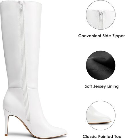 DREAM PAIRS Womens Pointed Stiletto Knee High Boots | 3.7-inch Stiletto Heel Sexy Pointed Toe Stiletto High Heel Boots, Fashion & Classic Dress Shoes in Saudi Arabia