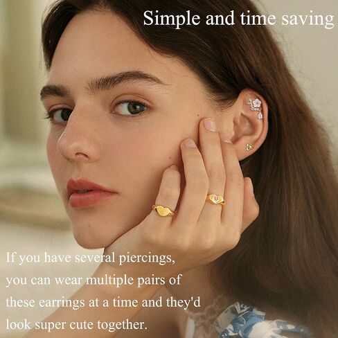 Jstyle 20Pcs Stainless Steel Stud Earrings Set for Women Men 16G CZ Flat Back Threadless Earrings for Tragus Labret Heart Evil Eye CZ Chain Screw Back Earrings Cartilage Helix Conch Daith Piercing Jewelry in Saudi Arabia