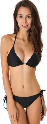 مجموعة ملابس السباحة البيكينيات للنساء ملابس سباحة مثلثة وربطة عنق وسلسلة ثونغ in Kuwait