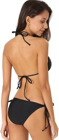 مجموعة ملابس السباحة البيكينيات للنساء ملابس سباحة مثلثة وربطة عنق وسلسلة ثونغ in Kuwait
