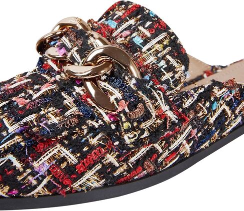 Cossansan Mules for Women Flats Metal Chain Closed Toe Slip On Loafers Comfortable Backless Slides Shoes in Kuwait