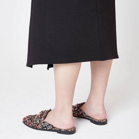 Cossansan Mules for Women Flats Metal Chain Closed Toe Slip On Loafers Comfortable Backless Slides Shoes in Kuwait