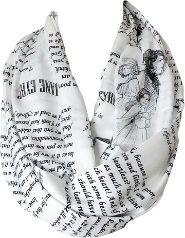وشاح بحلقة دائرية من Etwoa's Charlotte Bronte Jane Eyre Book Infinity in Saudi Arabia