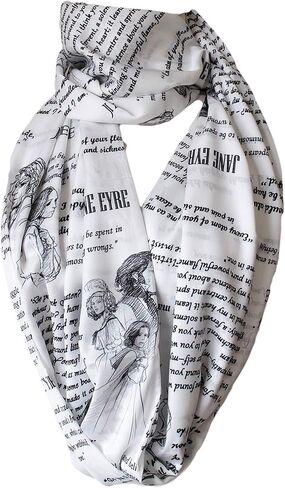 وشاح بحلقة دائرية من Etwoa's Charlotte Bronte Jane Eyre Book Infinity in Saudi Arabia