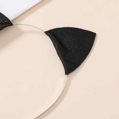 عصابة رأس ماكفاديون اللامعة على شكل أذن القطة للفتيات والنساء، إكسسوارات أزياء الهالوين للبالغين in Kuwait