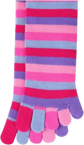 Benefeet Sox المرأة جوارب طويلة إلى الركب رجالي ملون قوس قزح مخطط طويل تو الجوارب للجنسين خمسة أصابع الجوارب هدايا عيد الميلاد in Kuwait