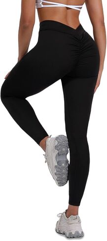 Moon Wood V Back Leggings Scrunch Butt Lifting for Women V Waist Cut Shaped Ruched Butter Soft Squat Proof Leggings in Saudi Arabia