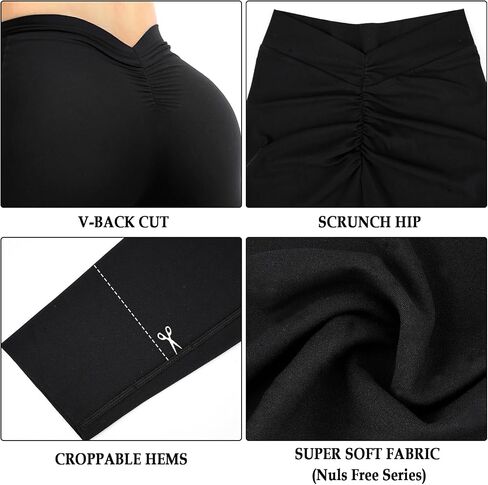 Moon Wood V Back Leggings Scrunch Butt Lifting for Women V Waist Cut Shaped Ruched Butter Soft Squat Proof Leggings in Saudi Arabia
