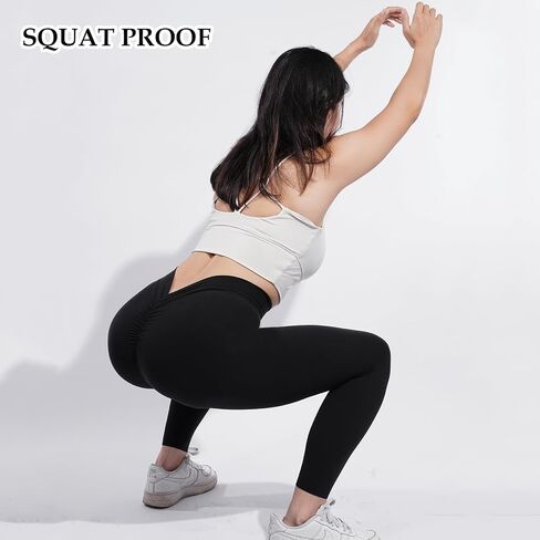 Moon Wood V Back Leggings Scrunch Butt Lifting for Women V Waist Cut Shaped Ruched Butter Soft Squat Proof Leggings in Saudi Arabia