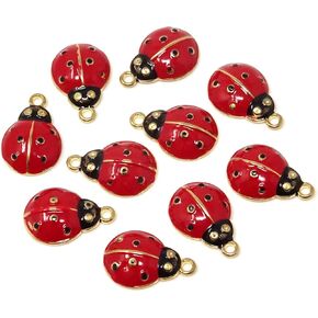 Honbay 10PCS Enamel Alloy Cute Ladybug Insects Charms Pendant for Earrings Bracelets Necklaces Jewelry Making and DIY Crafts in Kuwait
