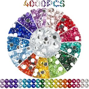 Rhinestones Diamond Painting Beads, Diamond Bead Art Diamond Painting Drills, Diamond Painting Accessories, Diamond Art Accessories and Tools, Rhinestones for Makeup, 20 Colors Round Bead, 4000PCS