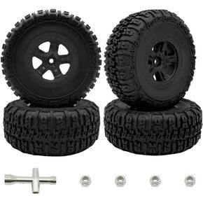 OGRC RC Truck Tires and Wheels 12mm Hex RC Tires and Rims with Foam Inserts for Traxxas Slash Axial Redcat Rc4wd 1/10 RC Monster Truck ​Buggy(Black)