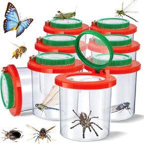 Insert Bug Viewer for Kids, 8PCS Magnifying Insect Box Bug Catcher Kit for Kids Bug Magnifier Container Critter Insect Bug Cage Bug Jar, Magnifier Backyard Explorer Insect Bug Viewer Collecting Kit in Kuwait