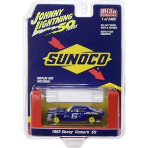 1968 شيفروليه كامارو SS #6 "Sunoco Dark Blue Limited Edition to 2400 قطعة في جميع أنحاء العالم 1/64 نموذج سيارة مصبوبة من جوني لايتنينغ JLCP7239 in Kuwait