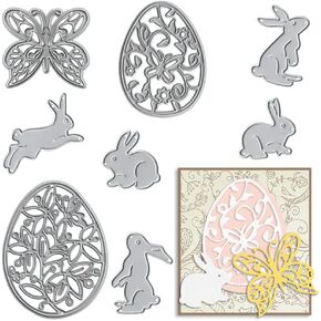 Metal Easter Die Cuts 3 Eggs and Cute Rabbits Edge Border Embossing Stencil Cutting Dies for Card Making Scrapbooking Paper Craft Album Stamps DIY Easter Décor in Saudi Arabia