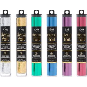 رقائق ديكو - أوراق النقل - ألوان 2018 - زجاج فضي محطم، زجاج ذهبي محطم، اليشم، الدنيم، البرقوق والكرز البري - حزمة من 6 عبوات in Kuwait