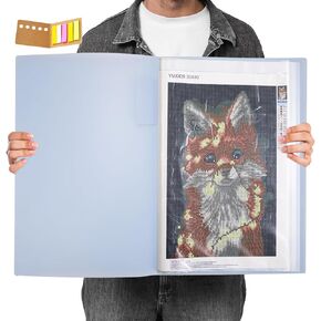 A3 Diamond Painting Storage Book,Marble Blue 60 Pages Art Portfolios Case in Saudi Arabia
