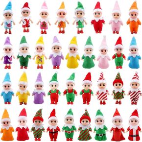 Cagemoga 35 Pieces Christmas Mini Elf Baby Dolls Plush Small Elf Newborn Dolls for Xmas Baby Advent New Year Party Favors Stocking Stuffers in Kuwait
