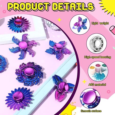 Woanger 72 Pcs Fidget Spinners Sensory Spinner Toy High Speed Hand Spinner Cool Fidget Toys ADHD Anxiety Stress Relief Reducer for Adults Boys Girls Goodie Bag Stuffers Classroom Prizes Gift, 6 Styles in Saudi Arabia