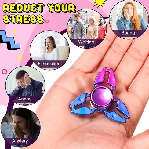 Woanger 72 Pcs Fidget Spinners Sensory Spinner Toy High Speed Hand Spinner Cool Fidget Toys ADHD Anxiety Stress Relief Reducer for Adults Boys Girls Goodie Bag Stuffers Classroom Prizes Gift, 6 Styles in Saudi Arabia