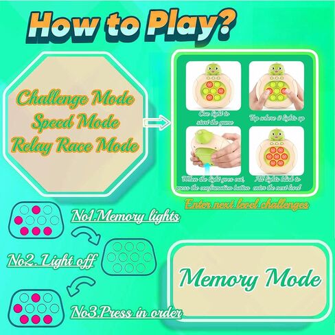 2 Pc New Speed Push Handheld Game Machine-Fidget Console,Quick Push Light Up Pop Game for Adults and Kids,Music Whack A Mole Stress Relief Fidget Toys,Squeeze Poppet Sensory Push Pop Bubble Toy (2 Ct) in Kuwait