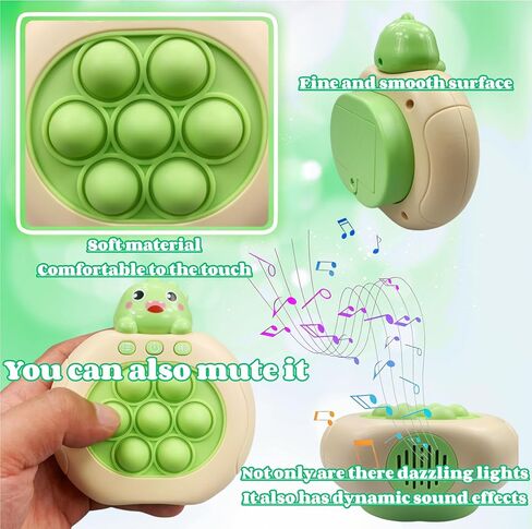 2 Pc New Speed Push Handheld Game Machine-Fidget Console,Quick Push Light Up Pop Game for Adults and Kids,Music Whack A Mole Stress Relief Fidget Toys,Squeeze Poppet Sensory Push Pop Bubble Toy (2 Ct) in Kuwait