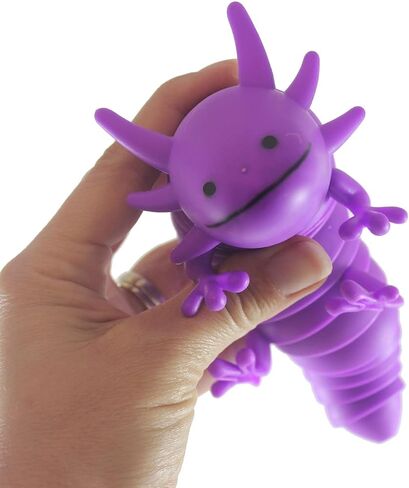 1 BLUE Axolotl Fidget - Large Wiggle Articulated Jointed Moving Axolotyl Toy - Unique Gift, Lover, Decoration (1 BLUE) in Saudi Arabia