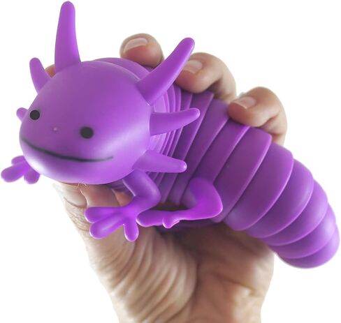 1 BLUE Axolotl Fidget - Large Wiggle Articulated Jointed Moving Axolotyl Toy - Unique Gift, Lover, Decoration (1 BLUE) in Saudi Arabia