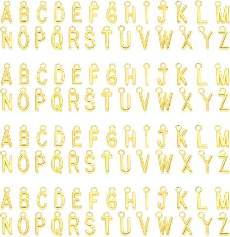 Shapenty 4 Sets Alloy Metal A-Z Alphabet Letter Charms Spacer Beads for DIY Craft Bracelet Wristbands Necklace Choker Keychain Jewelry Making Finding, 4pcs of Each Letter, 104PCS (Antique Silver) in Saudi Arabia