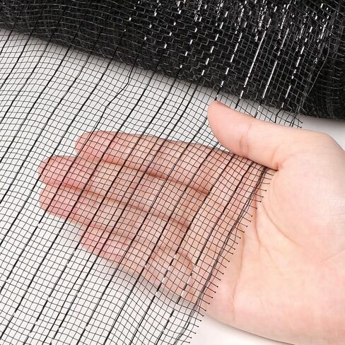 MIKIMIQI ديكو شبكة 10 بوصة × 30 قدم ديكور شبكة الشريط مع احباط معدني ديكو شبكة إكليل لوازم الشريط شبكة لفة لأكاليل الربيع، Swags، والحرف، والديكور الطرف (الفضة) in Kuwait