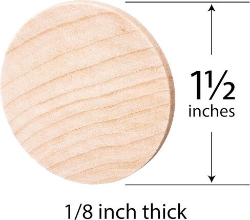 دوائر دائرية غير منتهية من الخشب الطبيعي للفنون والحرف 1.5 بوصة (250 قطعة) من Dragon Drew in Kuwait