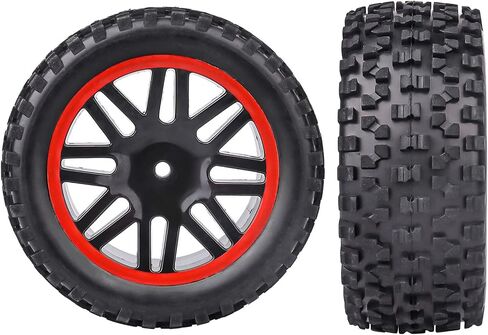 مجموعة إطارات وعجلات HobbyPark 12 مم سداسية مسبقة اللصق 1/10 RC مجمعة، بطول 3.46 بوصة (88 مم) لطرازات Traxxas Bandit VXL Losi Redcat Wltoys 144001 تناسب محرك بدون فرشاة 2S 3S in Saudi Arabia