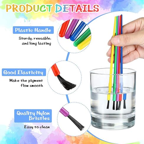 مجموعة فرش طلاء بلاستيكية للاطفال من 200 قطعة، فرش طلاء صغيرة، فرش طلاء بالوان مائية، فرش طلاء لمستلزمات حفلات الاطفال، لوازم الفصول المدرسية، الرسم الجماعي، الحرف اليدوية in Kuwait