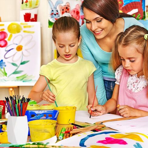 مجموعة فرش طلاء بلاستيكية للاطفال من 200 قطعة، فرش طلاء صغيرة، فرش طلاء بالوان مائية، فرش طلاء لمستلزمات حفلات الاطفال، لوازم الفصول المدرسية، الرسم الجماعي، الحرف اليدوية in Kuwait