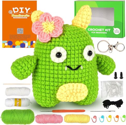 مجموعة صنكسينر كروشيه للمبتدئين، مجموعة كروشيه للمبتدئين للبالغين والأطفال، حياكة كروشيه الكل في واحد DIY مع خيوط كروشيه سهلة، ودروس فيديو خطوة بخطوة in Kuwait