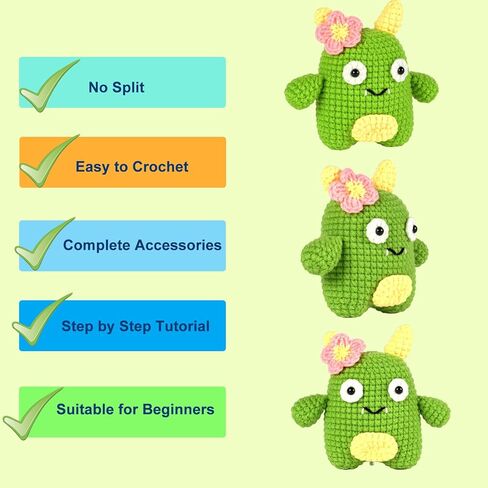 مجموعة صنكسينر كروشيه للمبتدئين، مجموعة كروشيه للمبتدئين للبالغين والأطفال، حياكة كروشيه الكل في واحد DIY مع خيوط كروشيه سهلة، ودروس فيديو خطوة بخطوة in Kuwait