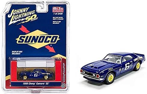 1968 شيفروليه كامارو SS #6 "Sunoco Dark Blue Limited Edition to 2400 قطعة في جميع أنحاء العالم 1/64 نموذج سيارة مصبوبة من جوني لايتنينغ JLCP7239 in Kuwait